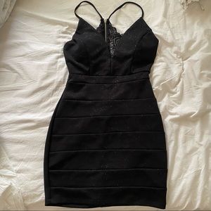 Emerald Sundae Black Glittery Mini Dress M
